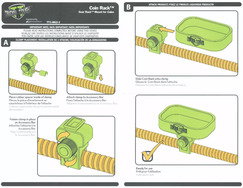 Page n°1 - Manuel utilisateur Bracketron Coin Rack TT1-862-2