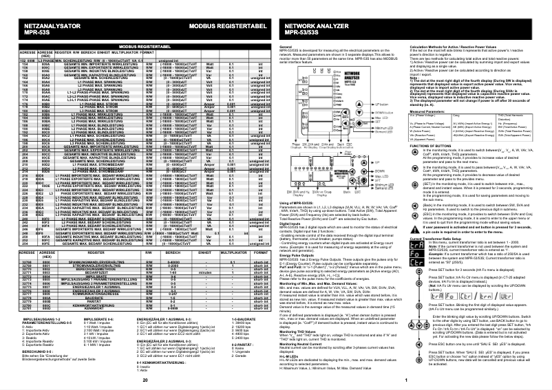 Page n°1 - Manuel utilisateur ENTES MPR-53-96