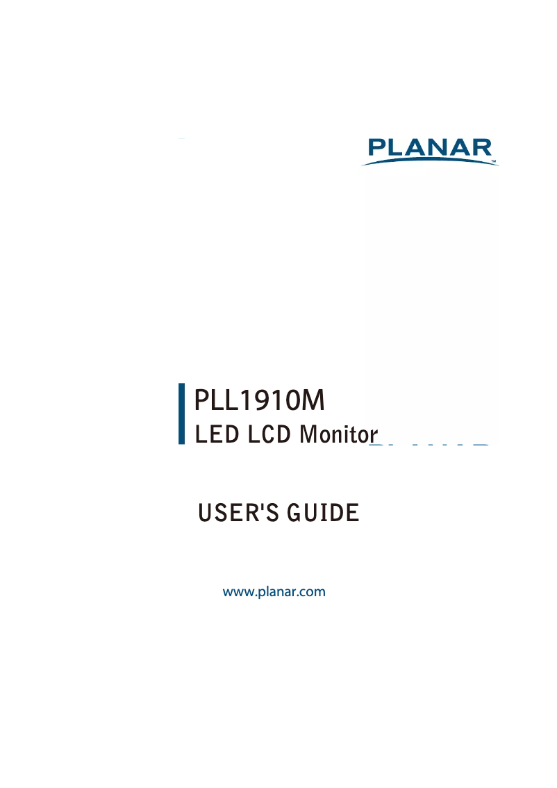 Page n°1 - Manuel utilisateur Planar PLL1910M