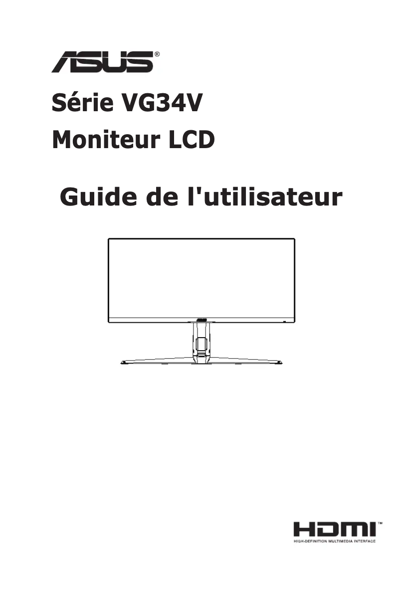 Page 1 de la notice Manuel utilisateur Asus TUF Gaming VG34VQL1B