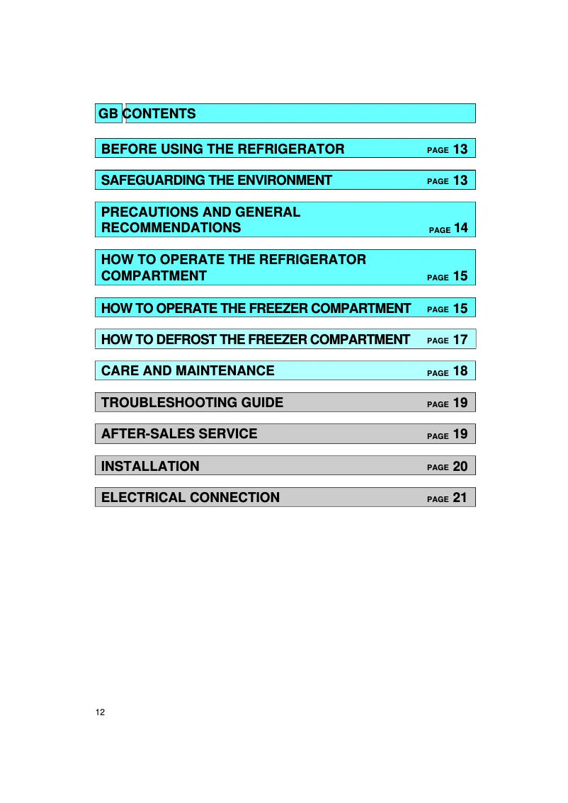 Page n°1 - Manuel utilisateur Whirlpool ARZ 835 G