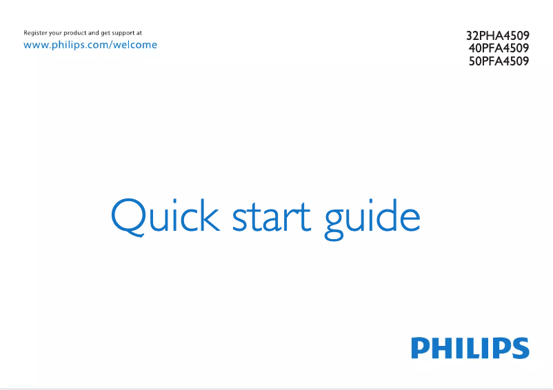 Page 1 of the manual Quick Start Guide Philips 32PHA4509