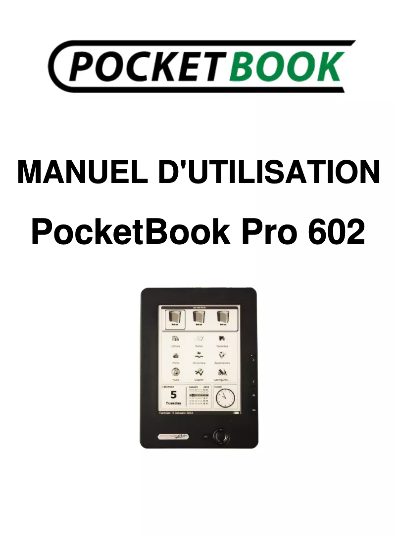 Page n°1 - Manuel utilisateur PocketBook Pro 602