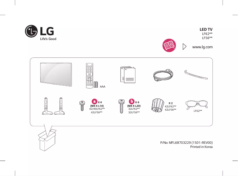 Image de la première page du manuel de l'appareil 49LF620V