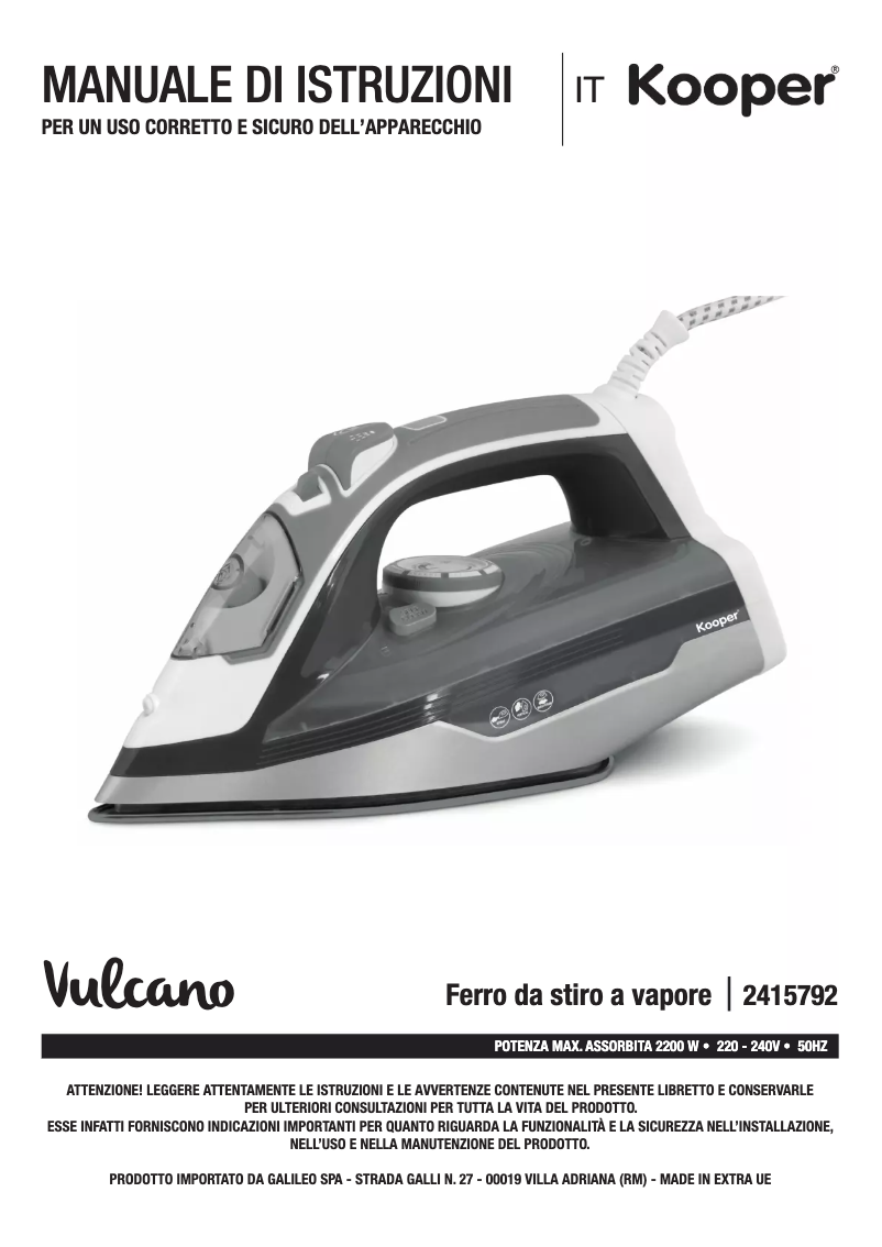 Page 1 de la notice Manuel utilisateur Kooper 2415792