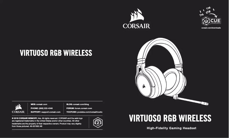 Page n°1 - Manuel utilisateur Corsair Virtuoso RGB Wireless