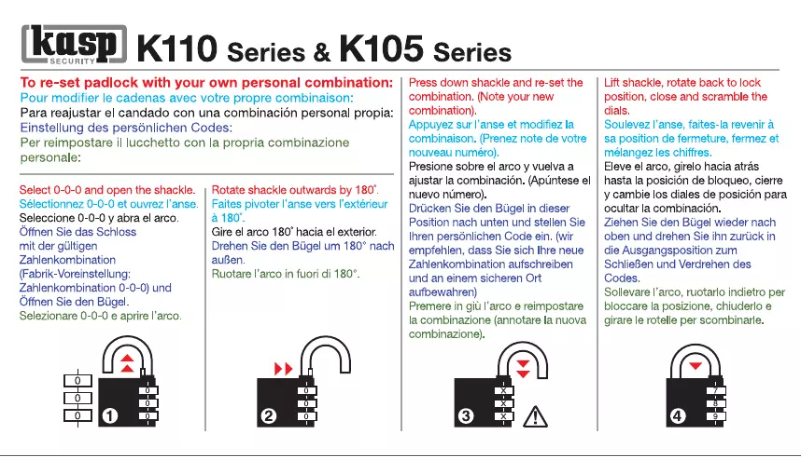 Page 1 de la notice Manuel utilisateur Kasp K10520REDD