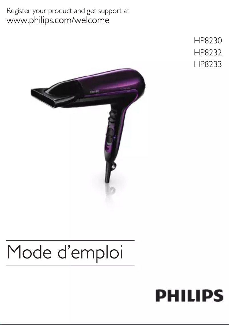 Page n°1 - Manuel utilisateur Philips DryCare Advanced HP8232