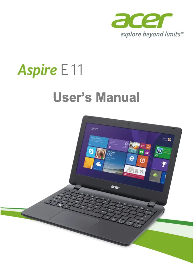 Image de la première page du manuel de l'appareil Aspire E11 ES1-111M