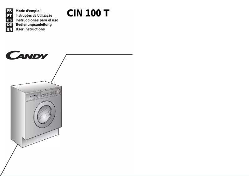 Page n°1 - Manuel utilisateur Candy Cin 100 T