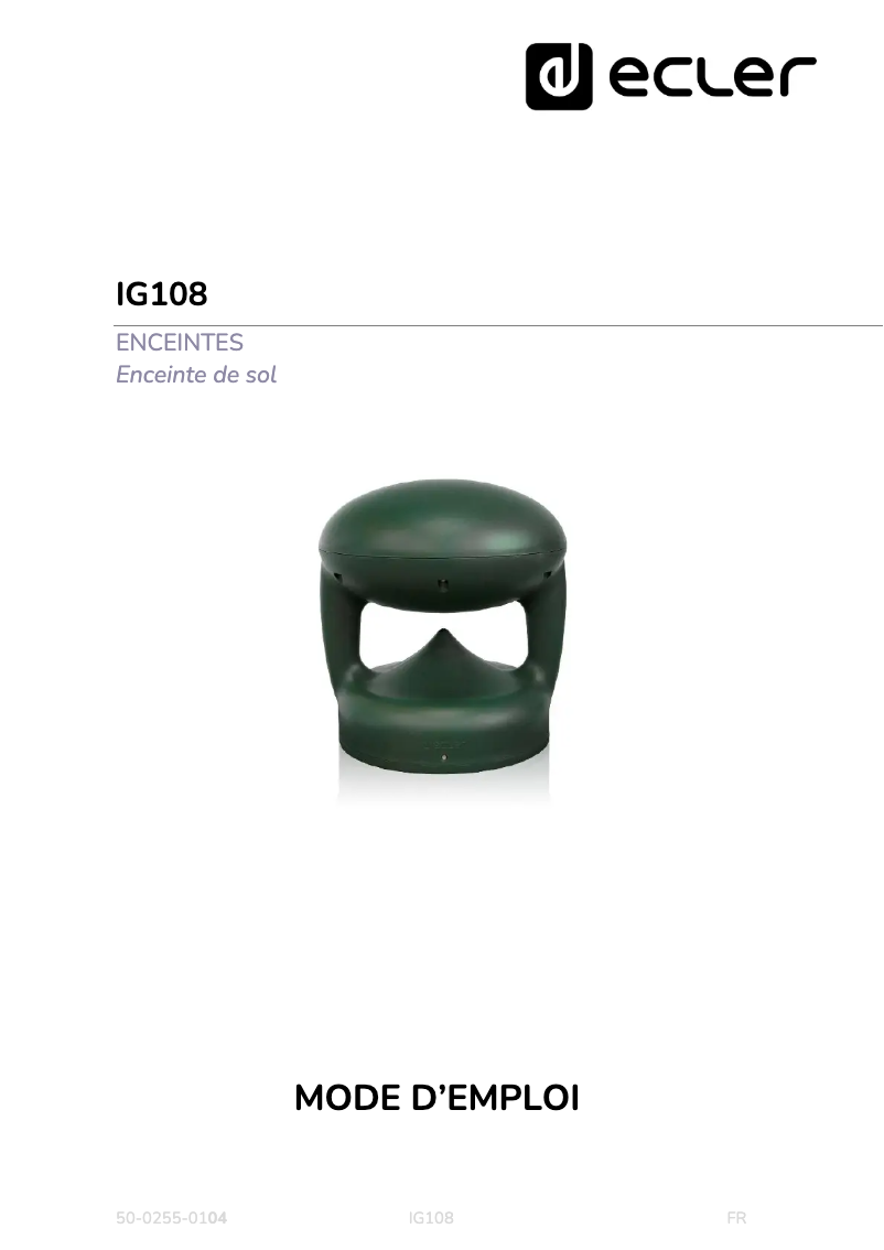 Image de la première page du manuel de l'appareil IG108