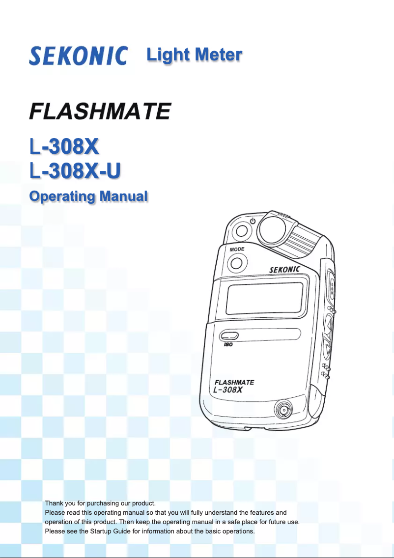 Page n°1 - Manuel utilisateur Sekonic Flashmate L308X-U