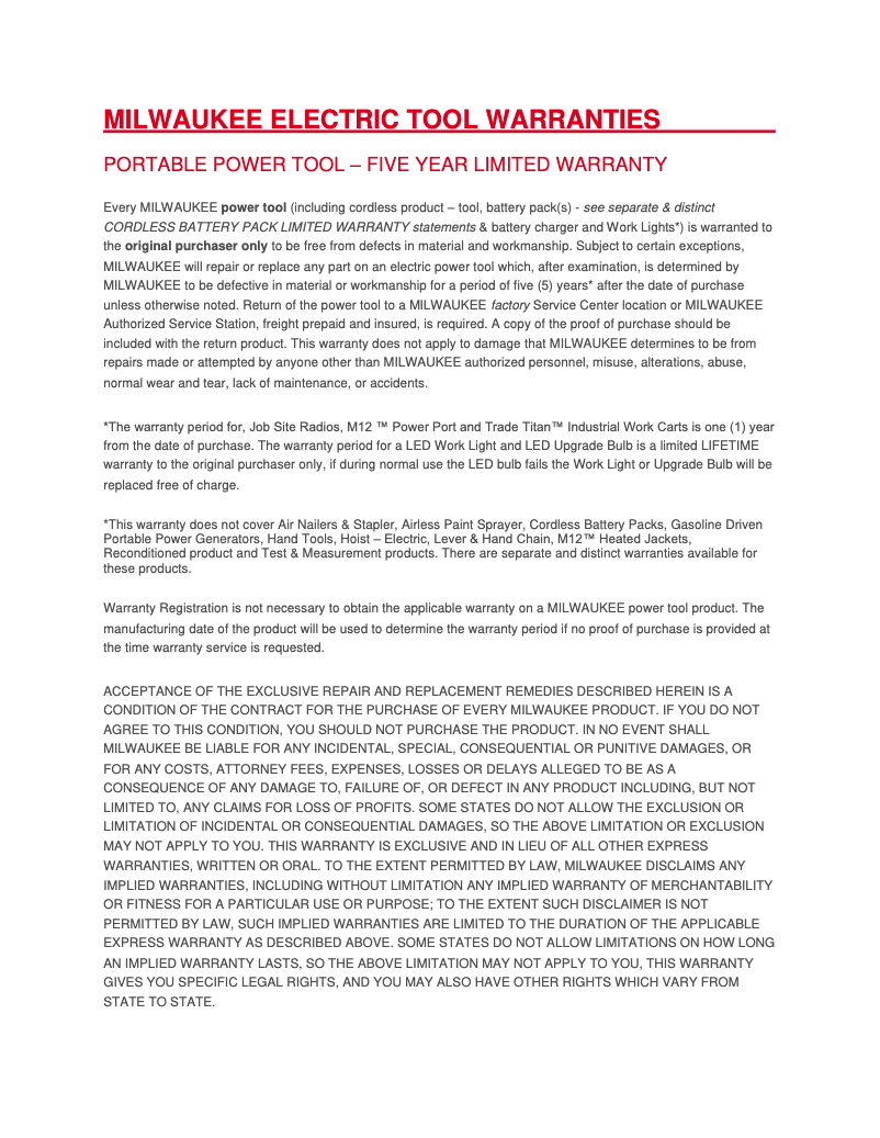 Page n°1 - Manuel utilisateur Milwaukee 2606-20