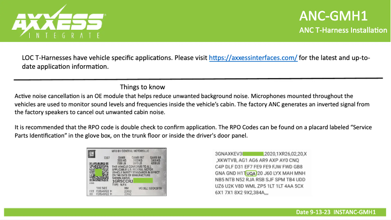 Image de la première page du manuel de l'appareil Axxess ANC-GMH1