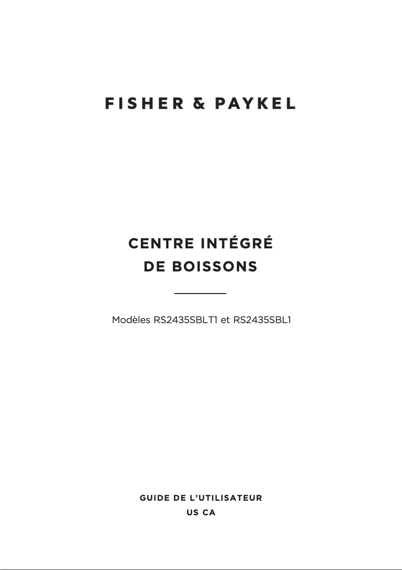 Page n°1 - Manuel utilisateur Fisher & Paykel RS2435SBL1