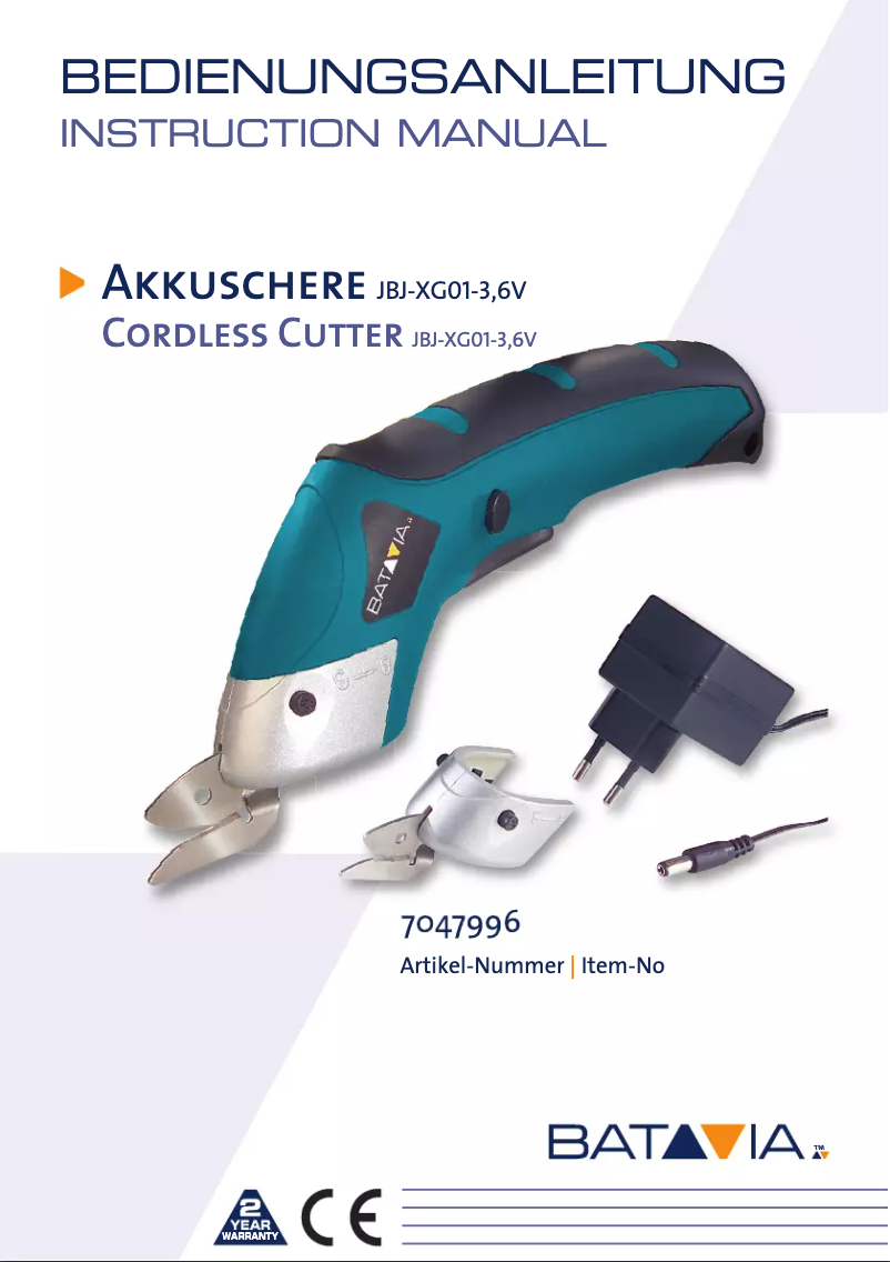Page n°1 - Manuel utilisateur Batavia JBJ-XG01-3,6V