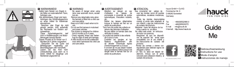 Page n°1 - Manuel utilisateur Hauck Guide Me