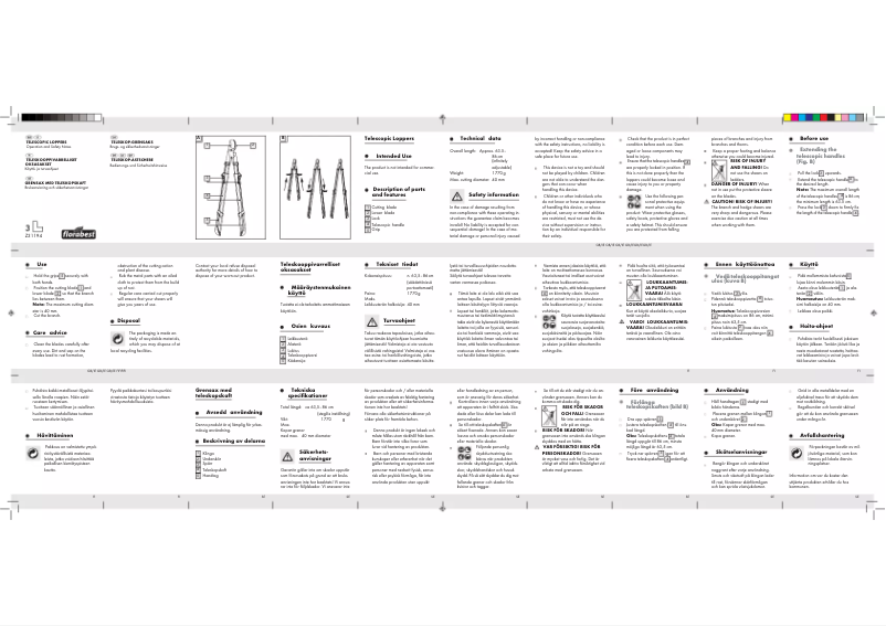 Page 1 de la notice Manuel utilisateur Florabest Z31194