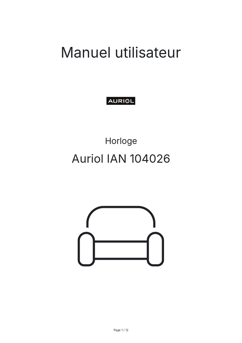 Image de la première page du manuel de l'appareil IAN 104026