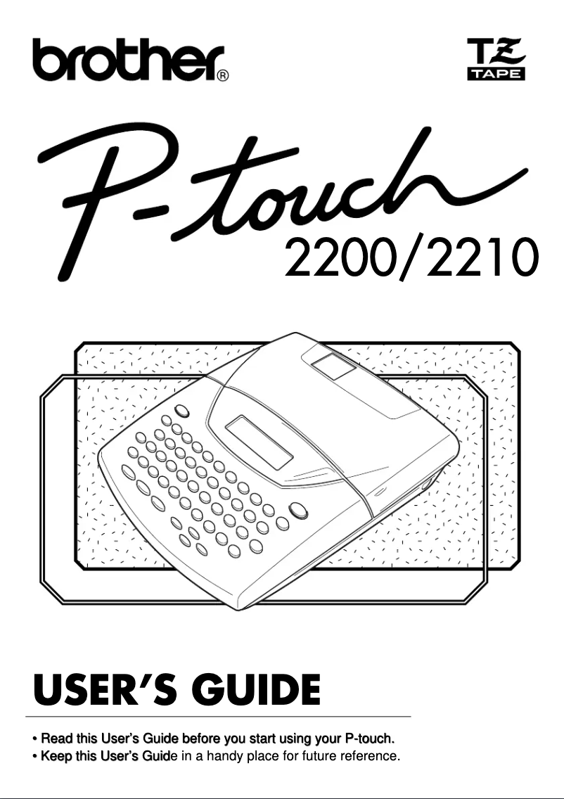 Image de la première page du manuel de l'appareil P-Touch 2210