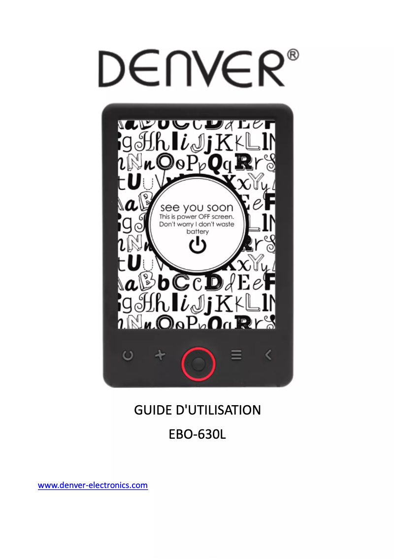 Page n°1 - Manuel utilisateur Denver EBO-630L