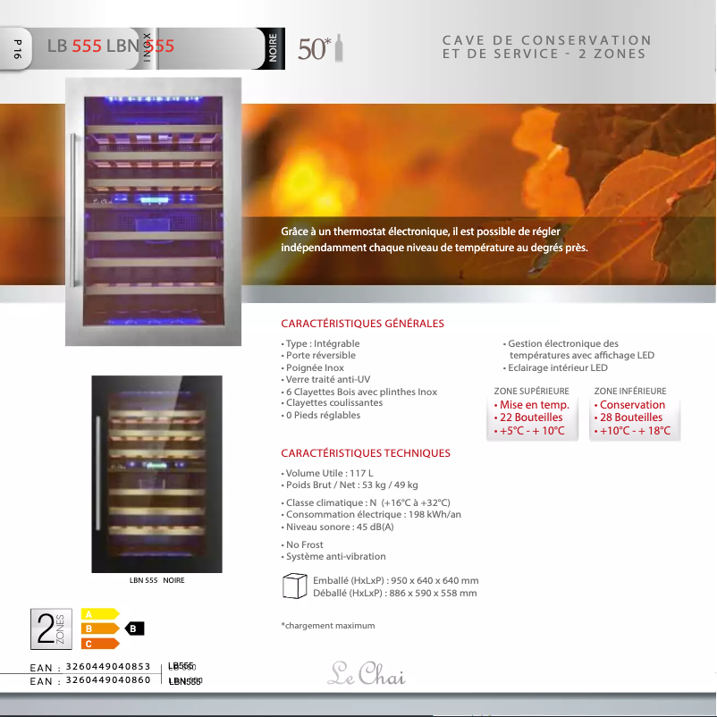 Page 1 de la notice Manuel utilisateur Le Chai LB555