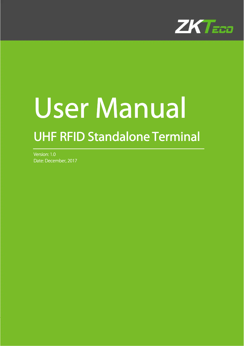 Page 1 de la notice Manuel utilisateur ZKTeco U2000