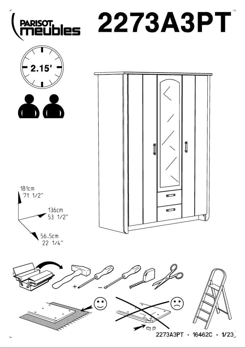 Page 1 de la notice Manuel utilisateur Parisot Biotiful 2273A3PT