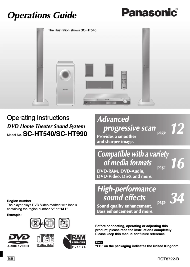 Page 1 de la notice Manuel utilisateur Panasonic SC-HT990
