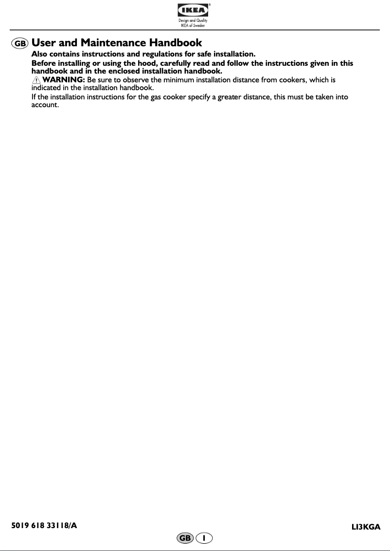 Page 1 de la notice Manuel utilisateur Ikea FRAMTID HI370