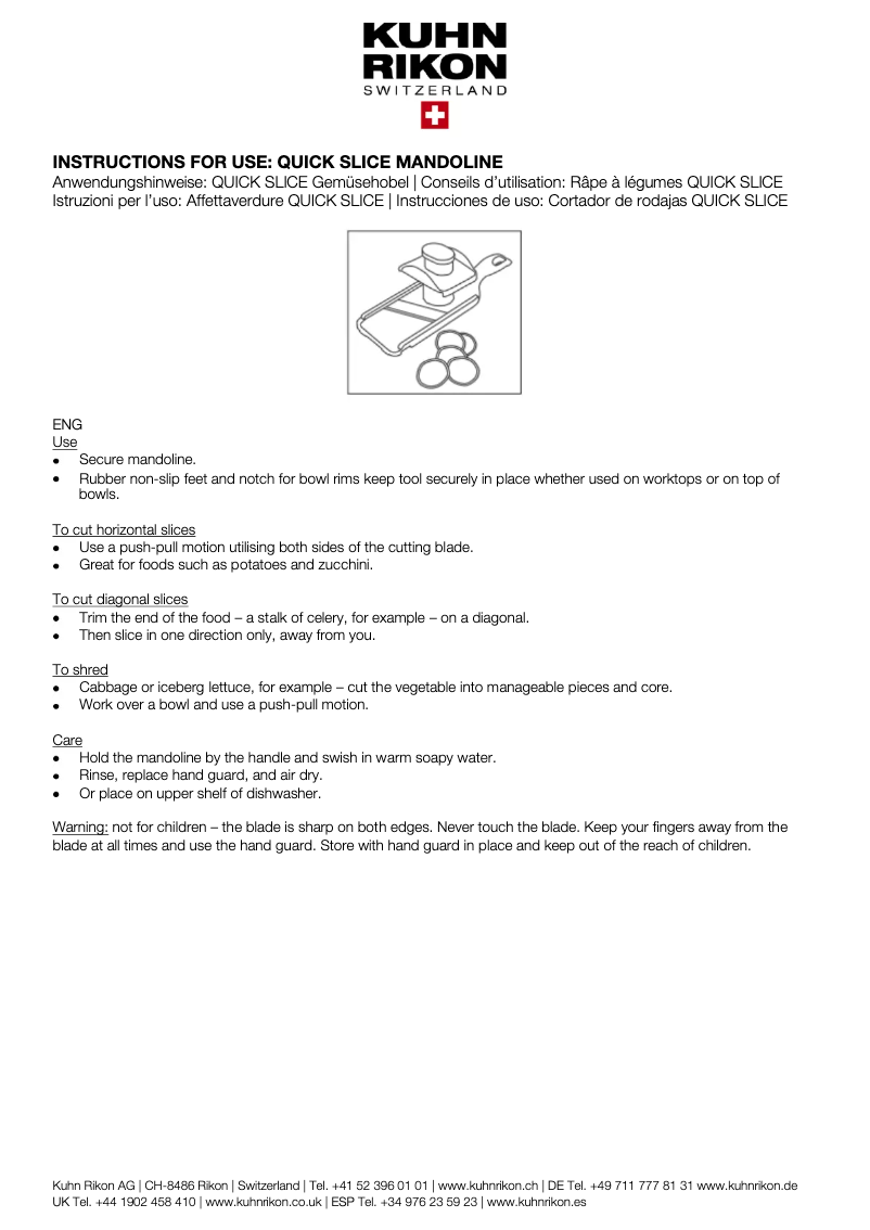 Image de la première page du manuel de l'appareil Julienne