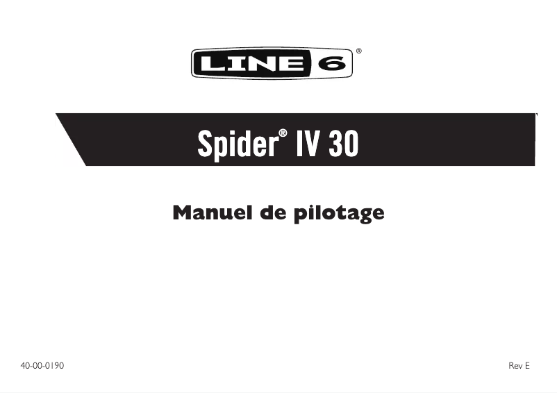 Image de la première page du manuel de l'appareil Spider IV 30