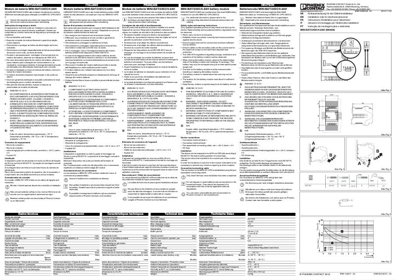 Page n°1 - Manuel utilisateur Phoenix Contact MINI-BAT/24DC/0.8AH