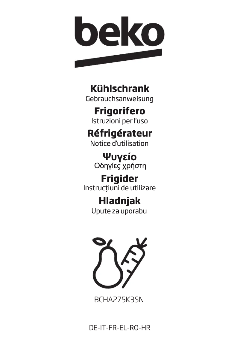 Image de la première page du manuel de l'appareil BCHA275K3S