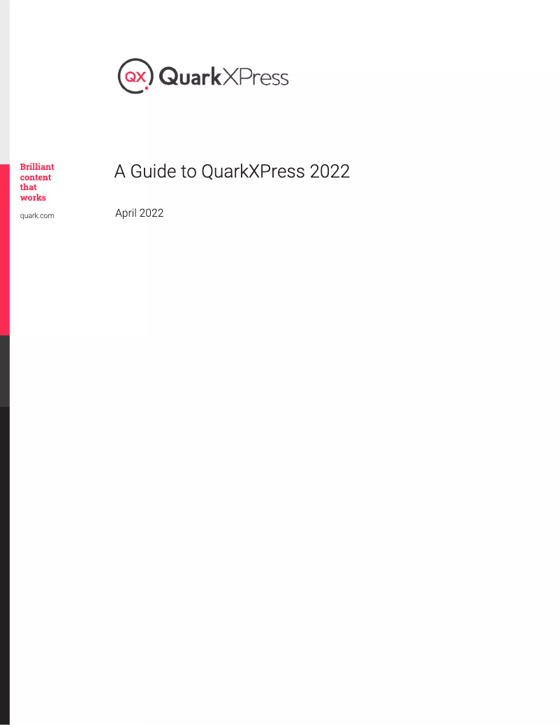 Page n°1 - Manuel utilisateur Quark QuarkXPress 2022