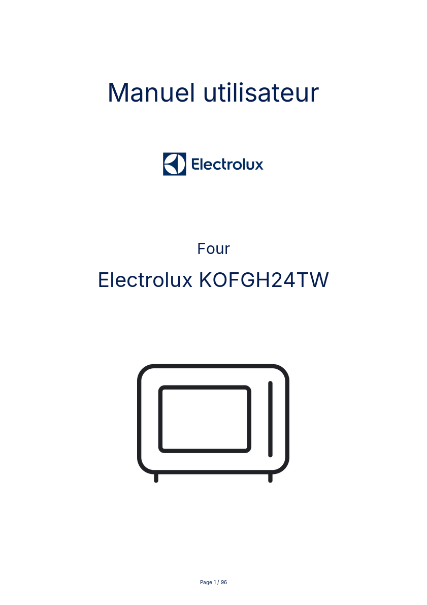Image de la première page du manuel de l'appareil KOFGH24TW