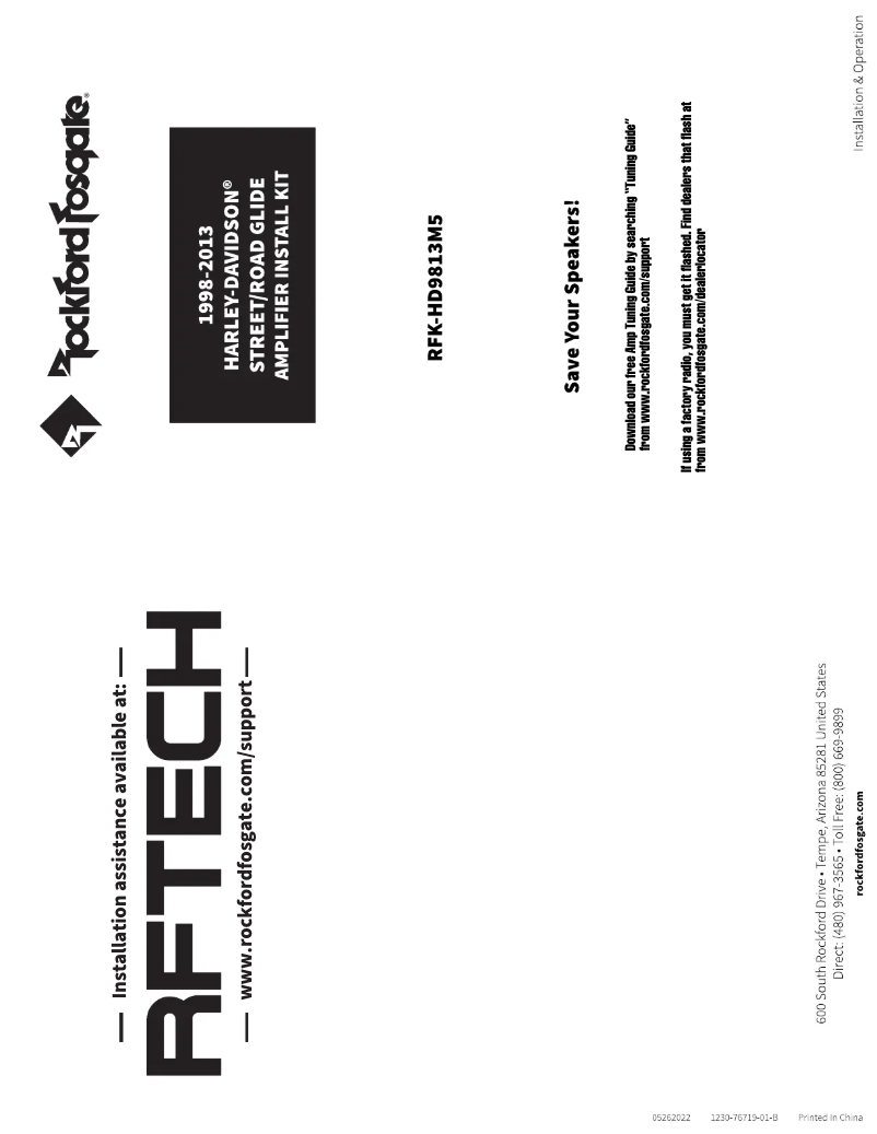 Page n°1 - Manuel utilisateur Rockford Fosgate RFKHD9813M5