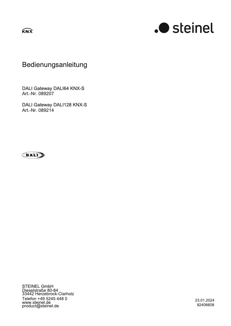 Page 1 de la notice Manuel utilisateur Steinel DALI64 KNX