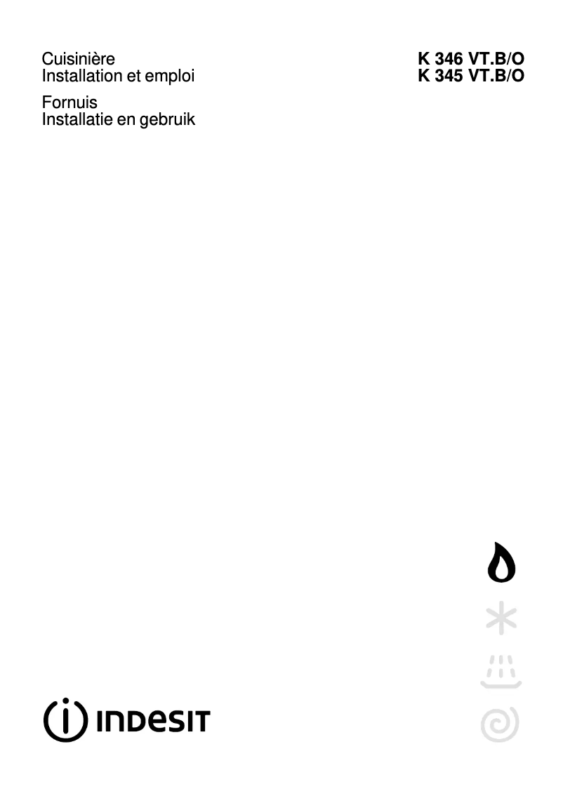 Page 1 de la notice Manuel utilisateur Indesit K346VT.B/O