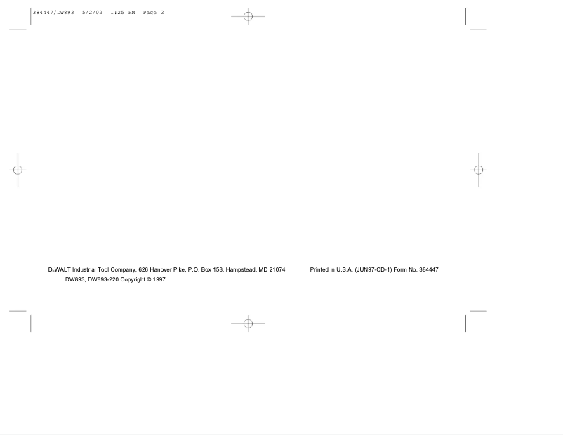 Image de la première page du manuel de l'appareil DW893