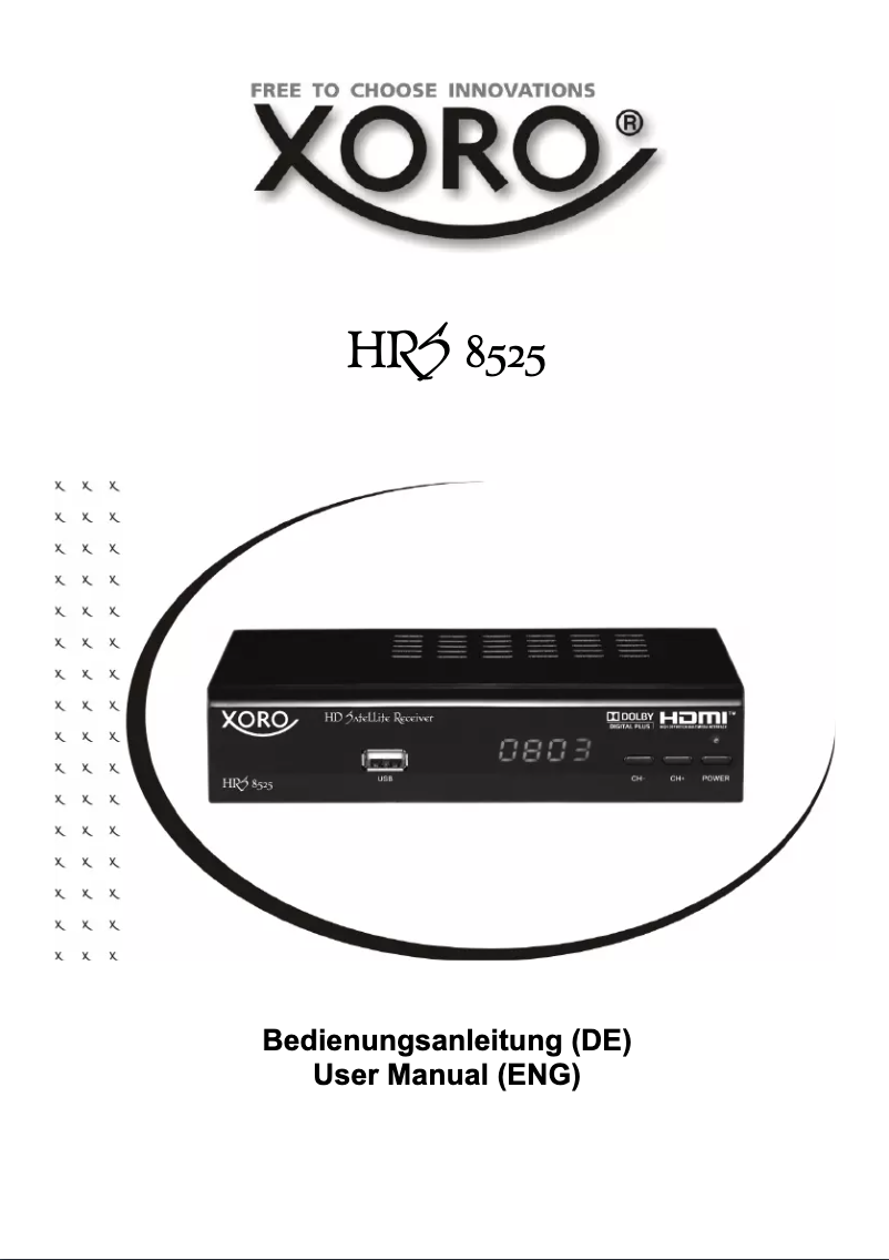 Page n°1 - Manuel utilisateur Xoro HRS 8525
