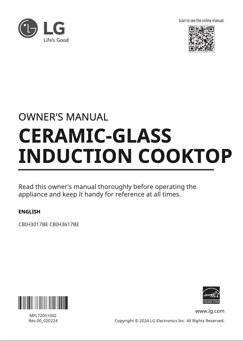 Page 1 of the manual User Manual LG CBIH3617BE