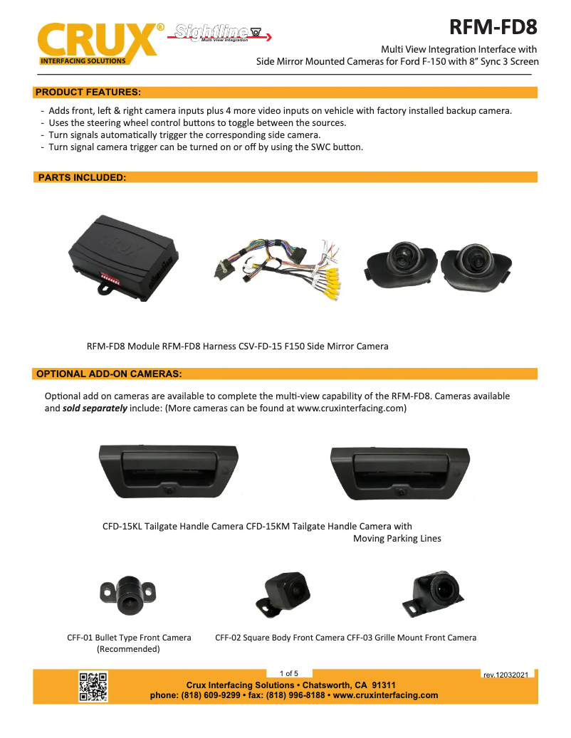 Page n°1 - Manuel utilisateur CRUX RFM-FD8