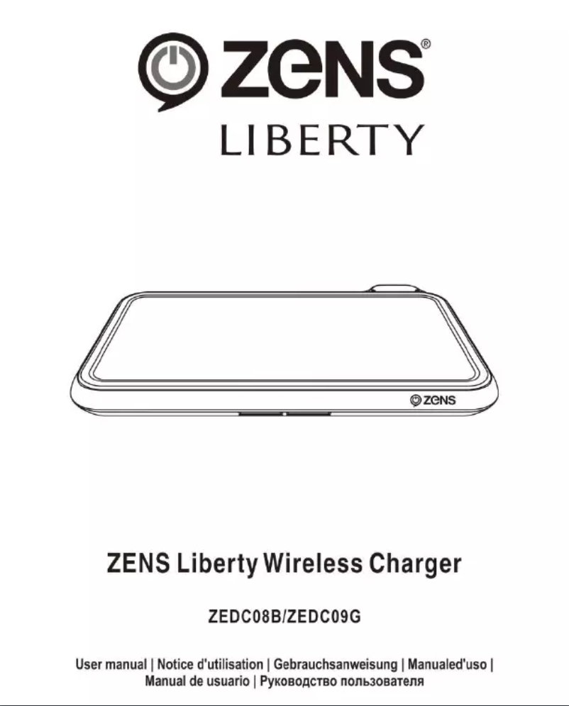Page 1 de la notice Manuel utilisateur Zens Liberty