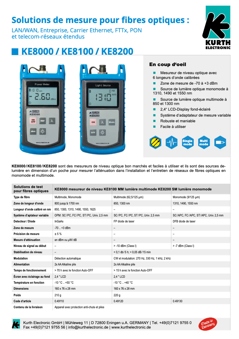 Image de la première page du manuel de l'appareil KE8000