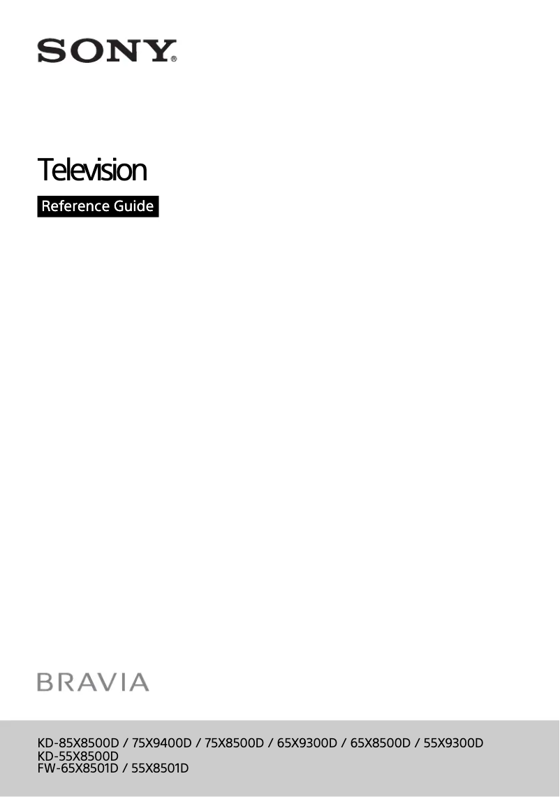 Image de la première page du manuel de l'appareil Bravia KD-75X8500D
