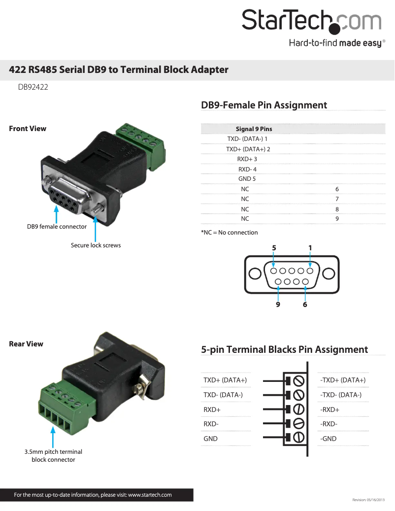 Image de la première page du manuel de l'appareil DB92422