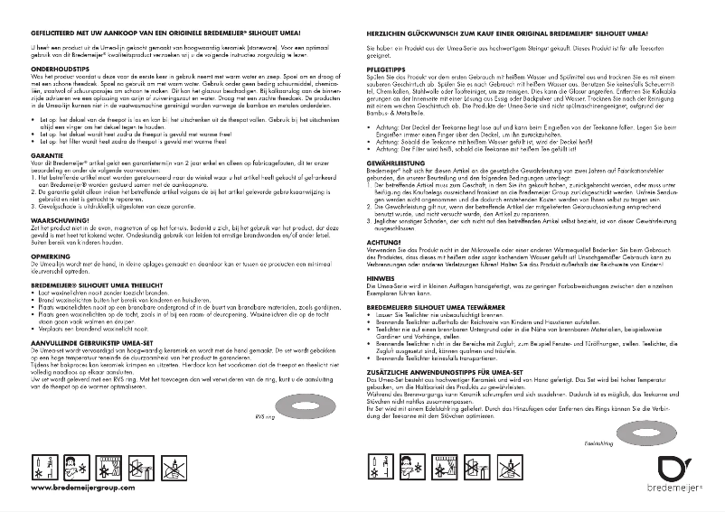 Page 1 de la notice Manuel utilisateur Bredemeijer Umea