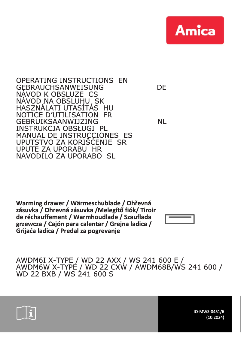 Page n°1 - Manuel utilisateur Amica WS 241 600 S