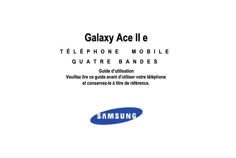 Image de la première page du manuel de l'appareil Galaxy Ace 2